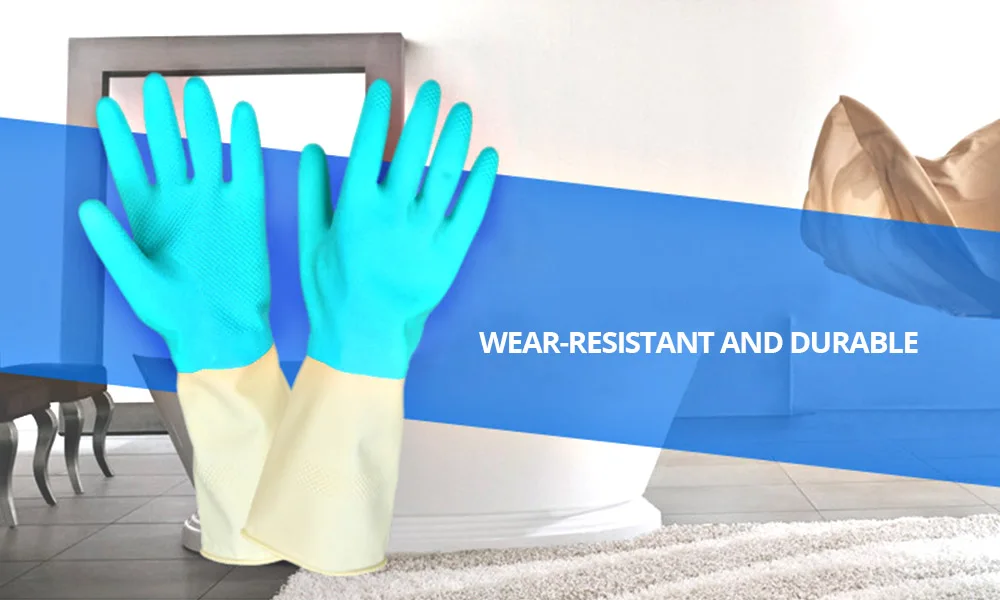 Washing Protective Gloves Waterproof Kitchen Gloves Rubber Latex (12)