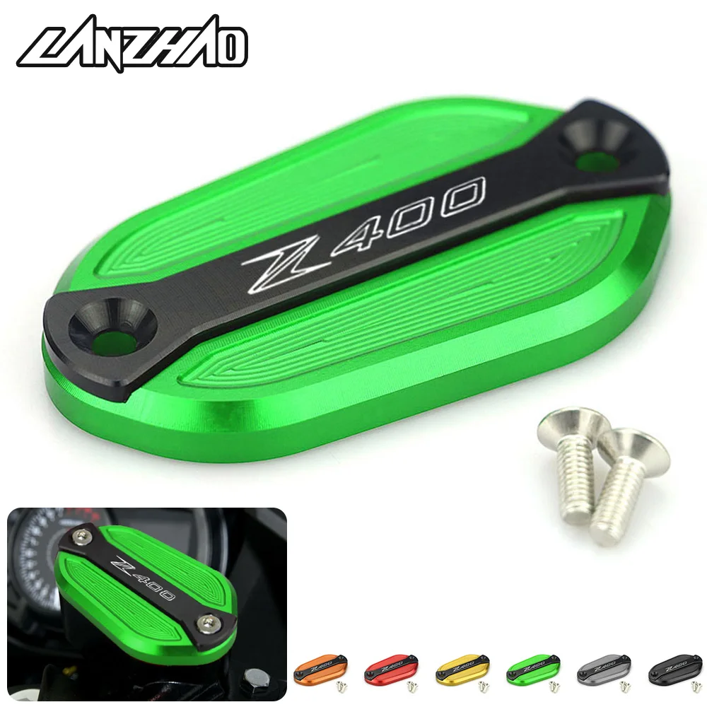 

Motorcycle CNC Aluminum Front Brake Reservoir Fluid Tank Oil Cup Cover Guard Modified Accessories for Kawasaki Z400 2019 and Up