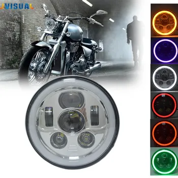 

7" Round LED Projection Headlight with Hi/Lo Beam for Harley Davi 883 Dyna Free Sportster Men Motorcycles Headllam
