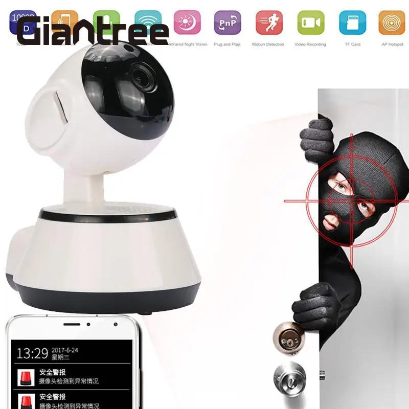 Giantree 100 миллионов пикселей HD 1080 P DVR Веб-камера с Wi-Fi подключением ip-камера вращение на 360 градусов монитор для детей домашний мониторинг безопасности UK plug