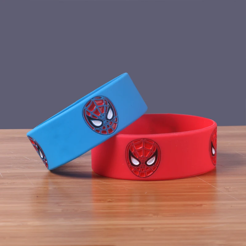 

Custom Silicone Wristband Spiderman Bracelet Wide Size Bangles with 2 Colors Choose Spider-Man Rubber Bands