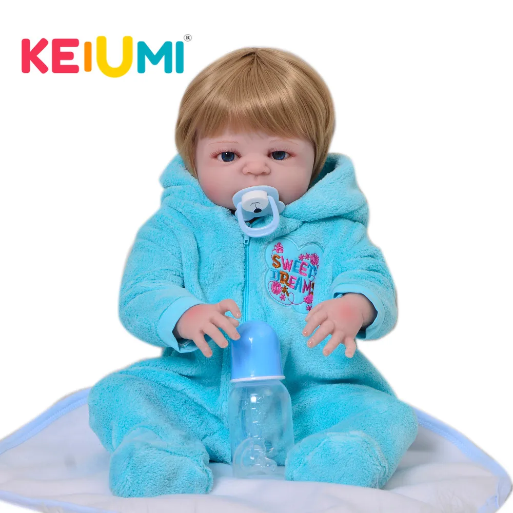 KEIUMI True To Life силиконовые куклы Reborn Baby 23 ''полностью виниловые Boneca Reborn Menino для малышей Playmates модные золотые волосы