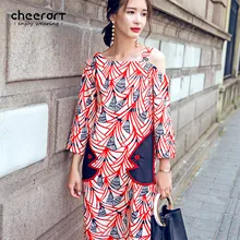 Cheerart летнее платье на одно плечо, шифоновое платье свободного кроя с аппликацией, винтажное платье с цветочным принтом, японское корейское модное платье