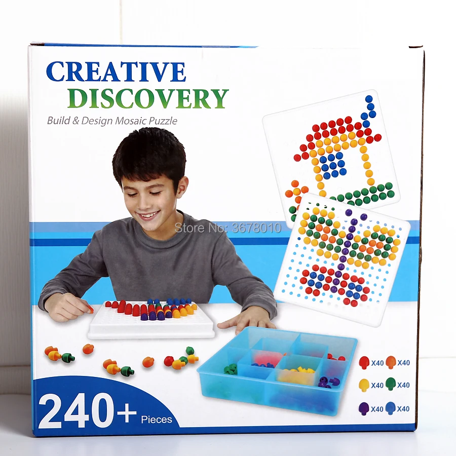 Mosaic Puzzle Jigsaw Puzzles mushroom nails Pegboard Building Game