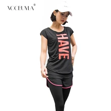Voobuyla Gym женские спортивные рубашки быстросохнущая футболка для бега футболка с короткими рукавами и буквенным принтом Одежда для фитнеса футболки и топы Deporte Mujer