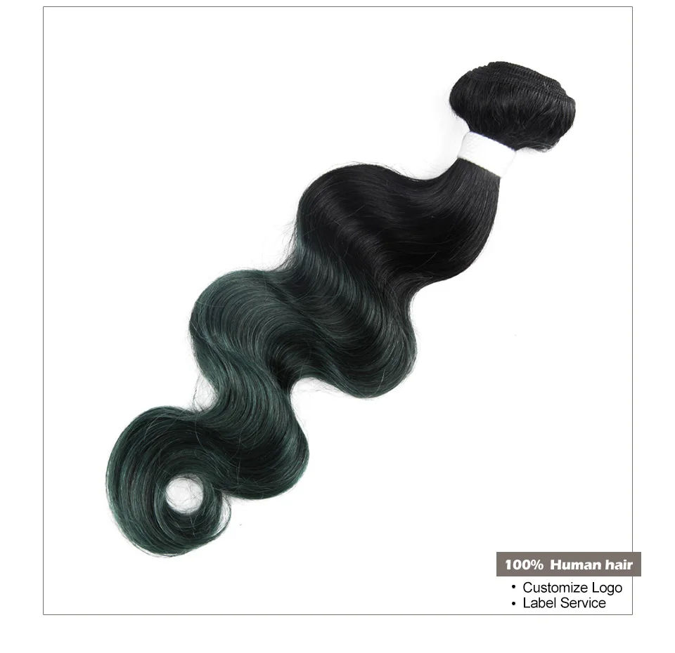 Hair Villa Brazilian Body Wave Remy Human Hair Bundles For Salon OT Turquoise Colored Hair Weft Low Ratio Longest Hair PCT 15% (26)