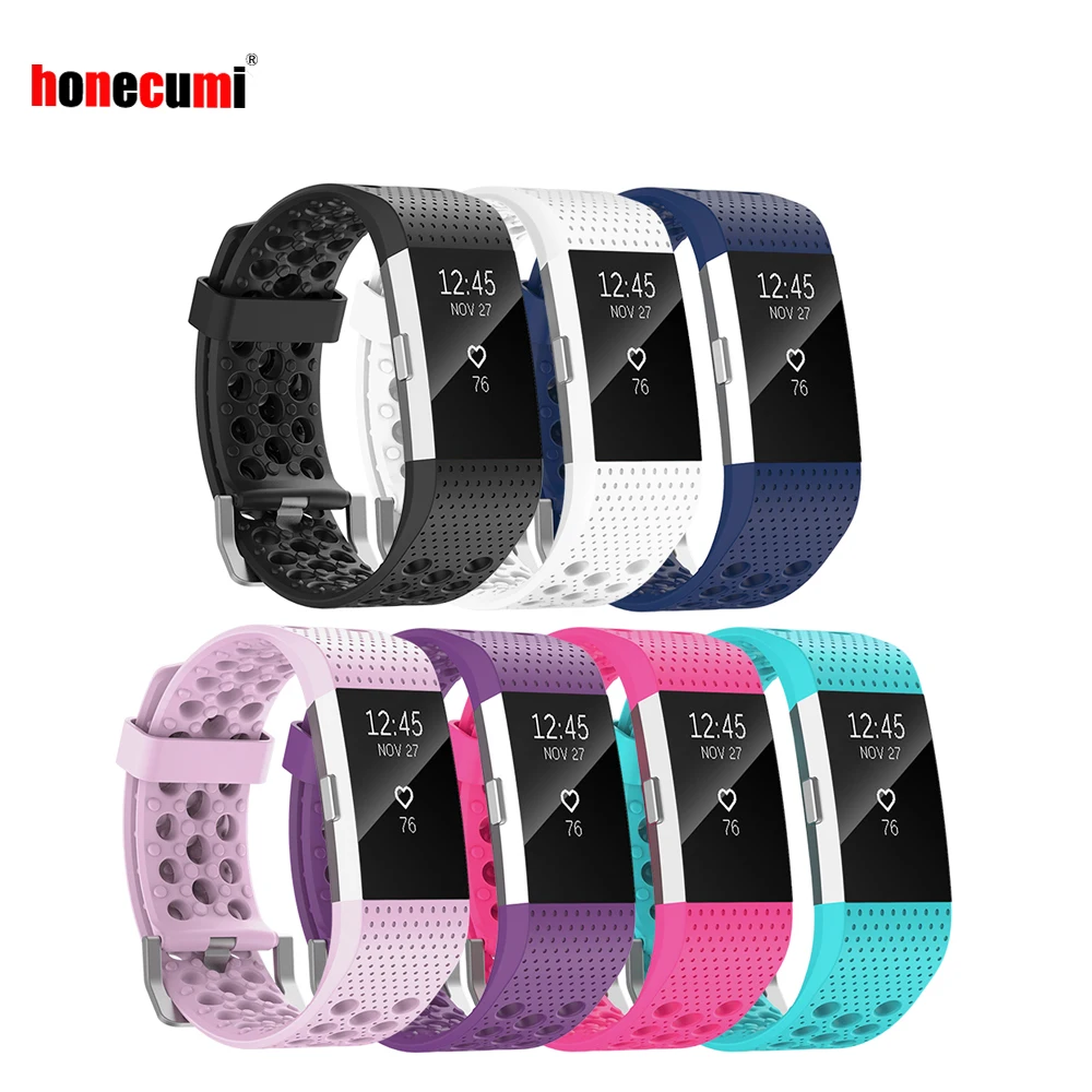 

Honecumi For Fitbit Charge 2 Sport Band Accessories Lightweight Ventilate Wrist Strap Band Replacement with Multiple Hole Design