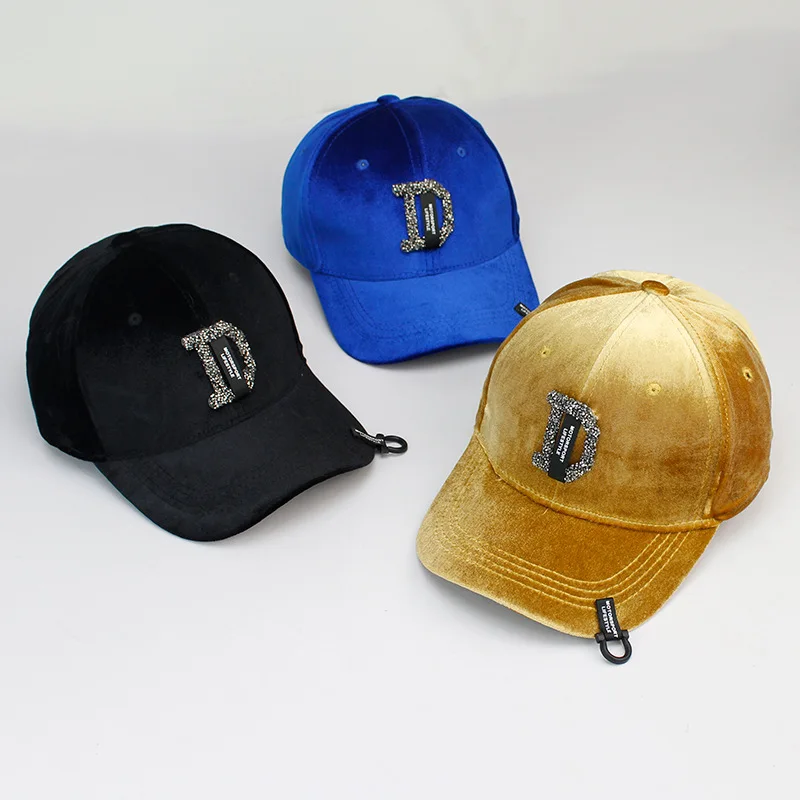 Бархатные кепки Snapback модные бейсбольные кепки со стразами D с буквенным принтом для мужчин и женщин весенне-осенняя Брендовая женская уличная Кепка Gorras Bone s