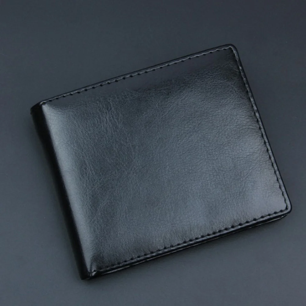 New Genuine Leather Men Wallets Mini Zipper Coin Purse Leather Credit ID Card Holder Money Bag Male Thin Small Black Wallet