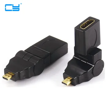

1PCS Micro HDMI Male To HDMI Female 180/360 Degree Rotating 90 Right Angle Adapter Convertor Cable for ASUS Tablet