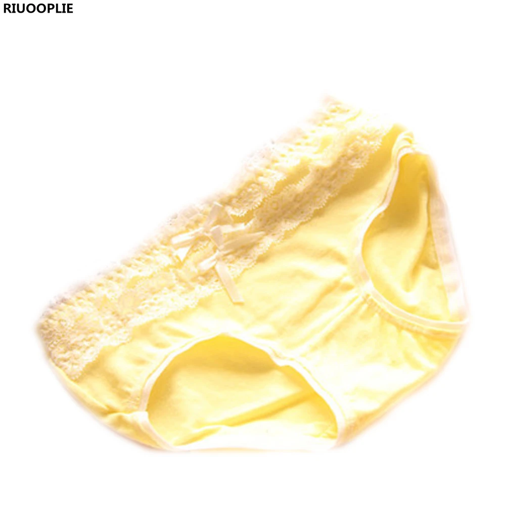 

RIUOOPLIE Women Girl's Sweet lovely Lace Bow Panties Thongs Underwear Cotton Briefs Comfortable Breathable Candy Colors Panties