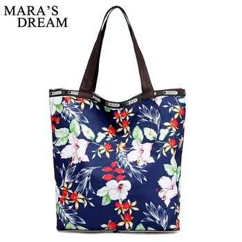 

Mara's Dream Bags Foldable Nylon Ladies Shoulder Bags Women Tote Bag Printing Female Large Capacity Shopping Bags Big Bolsas