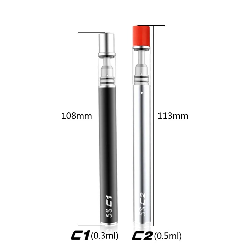 

10pcs/Lot Ceramic Coil 5S Disposable E Cigarette Vaporizer Pen C1 C2 BBtank Vape Pen 0.3ml 0.5ml Thick Oil Cartridge