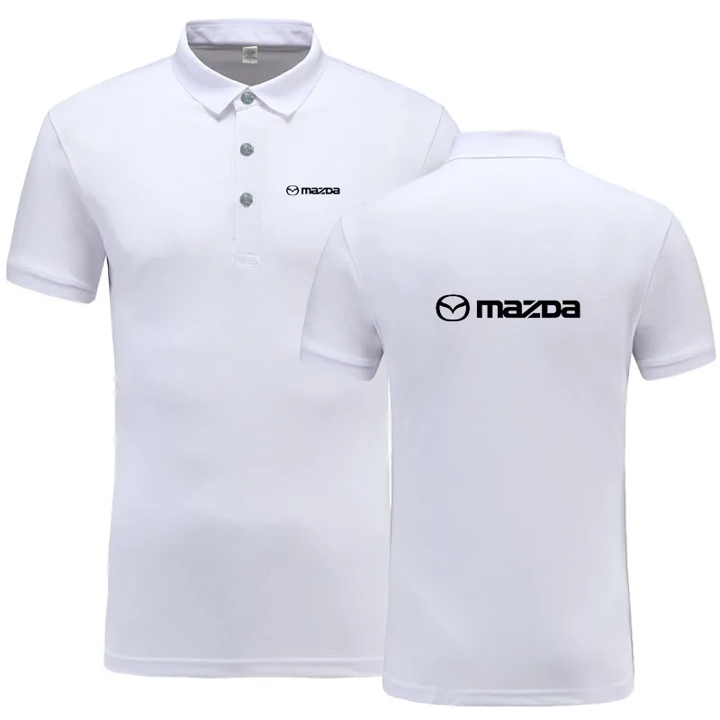 Новые летние поло для мужчины с коротким рукавом высокого качества хлопок Мода Mazda Логотип Печать Повседневная рубашка-поло бизнес Camisa Polo