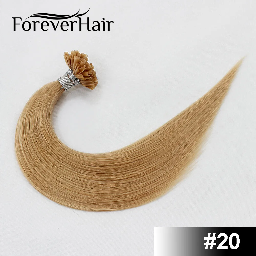 Forever Hair Professional DIY 0,5 г/локон 0,8 г/локон 1 г/локон 1,5 г/локон 2 г/локон 12-30 дюймов настоящие Remy кератиновые u-образные человеческие волосы с капсулой - Цвет: #20