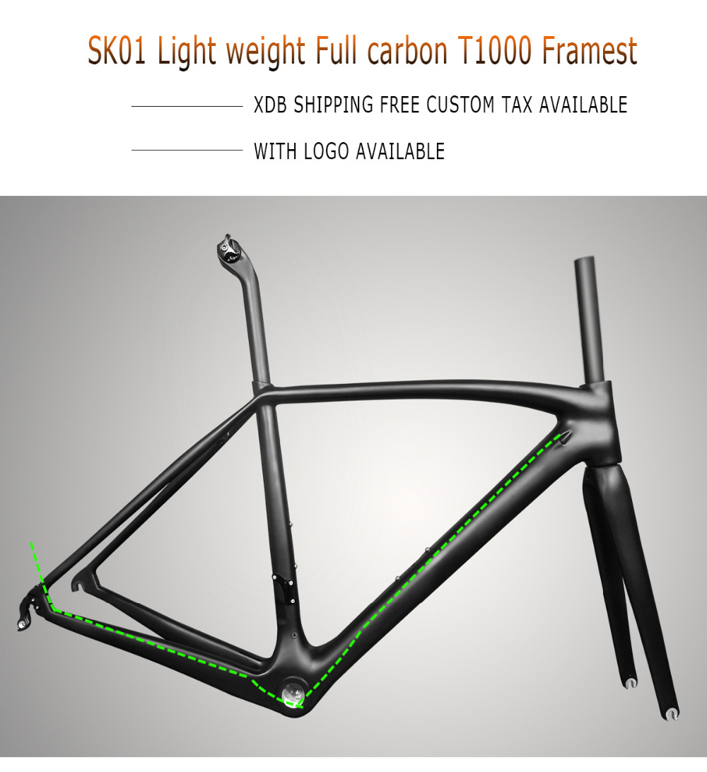 Cheap Light weight T1000 UD matte/glossy carbon road bicycle frame racing bike frame Mechanical/Di2 (logo,available) 1