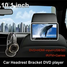 10,1 pulgadas TFT LCD pantalla táctil Digital ancha reposacabezas de coche reproductor de DVD reproductor Multimedia Monitor con puerto HDMI USB SD