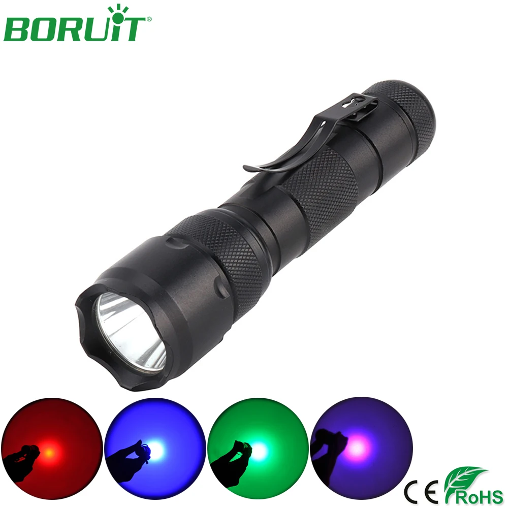 

BORUiT Portable LED Flashlight UV Torch Light Ultraviolet Purple Lamp Waterproof Tactical Camping Hunting Lantern Lamp