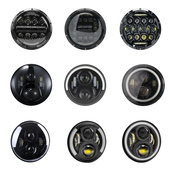 

7 Inch Motorcycles LED Headlights H4 High Low Beam Running Lights 6000K For motor Chopper Jeep Wrangler Offroad Light