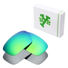 2 пары Mryok поляризованные Сменные линзы для солнцезащитных очков Оукли Badman серебристого титана и Изумрудного зеленого цвета