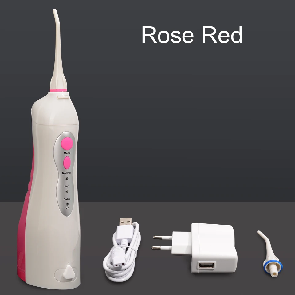Ирригатор для полости рта чистый отбелить уход за зубами 3 режима научный здоровый воды давление большой ёмкость портативный дома - Цвет: Rose Red