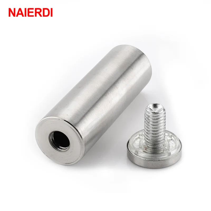 NAIERDI Diameter 25mm Stainless Steel Acrylic Advertisement Fixing Screws Glass Fasteners Standoff Nail Billboard Fixing Screws