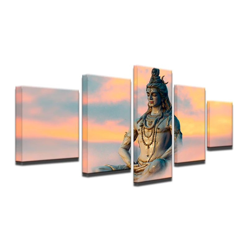 Canvas-Poster-For-Living-Room-Wall-Art-Modular-Pictures-5-Pieces-Great-India-Deities-God-Siva (4)