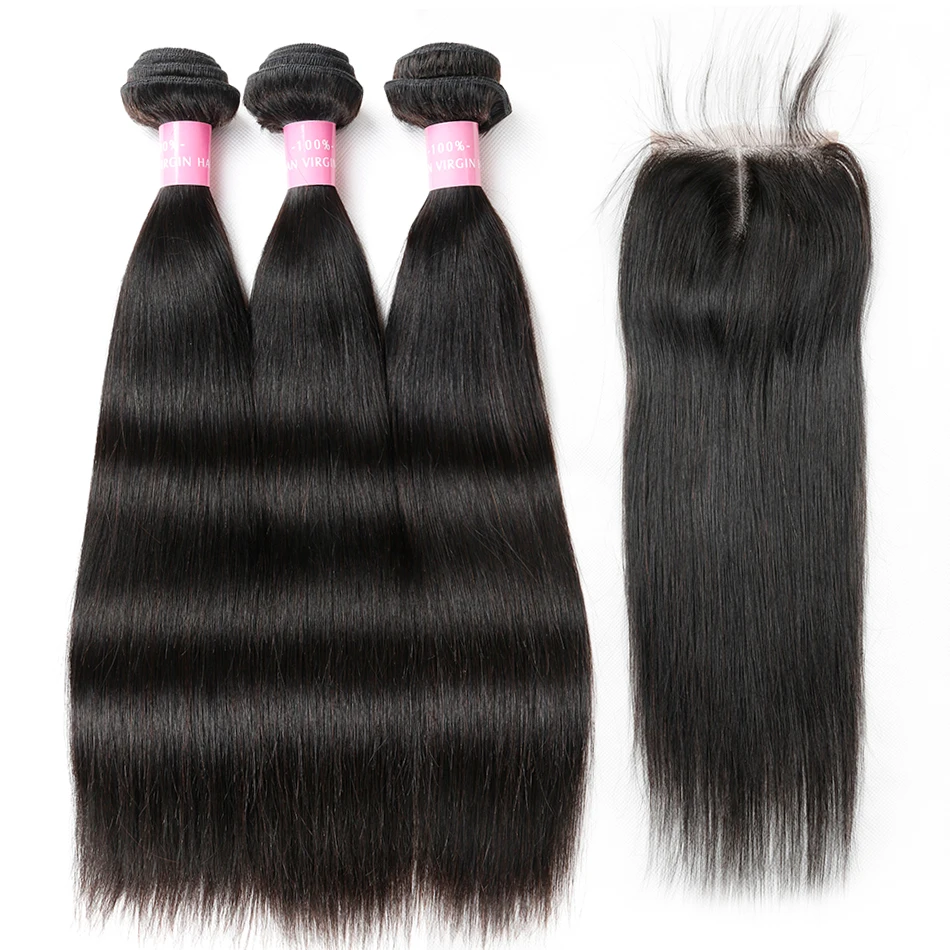 Brazilian Straight Hair Cheap 100% Human Hair Bundles With Closure Middle Part 3/4 Bundles With Closure Remy Hair Extensions Brazilian Straight Hair Cheap 100% Human Hair Bundles With Closure Middle Part 3/4 Bundles With Closure Remy Hair Extensions