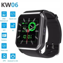 Gps водонепроницаемые умные часы IP68 часы браслет монитор сердечного ритма Android 5,1 MTK6580 512MB rom 8GB Bluetooth фитнес-трекер KW06