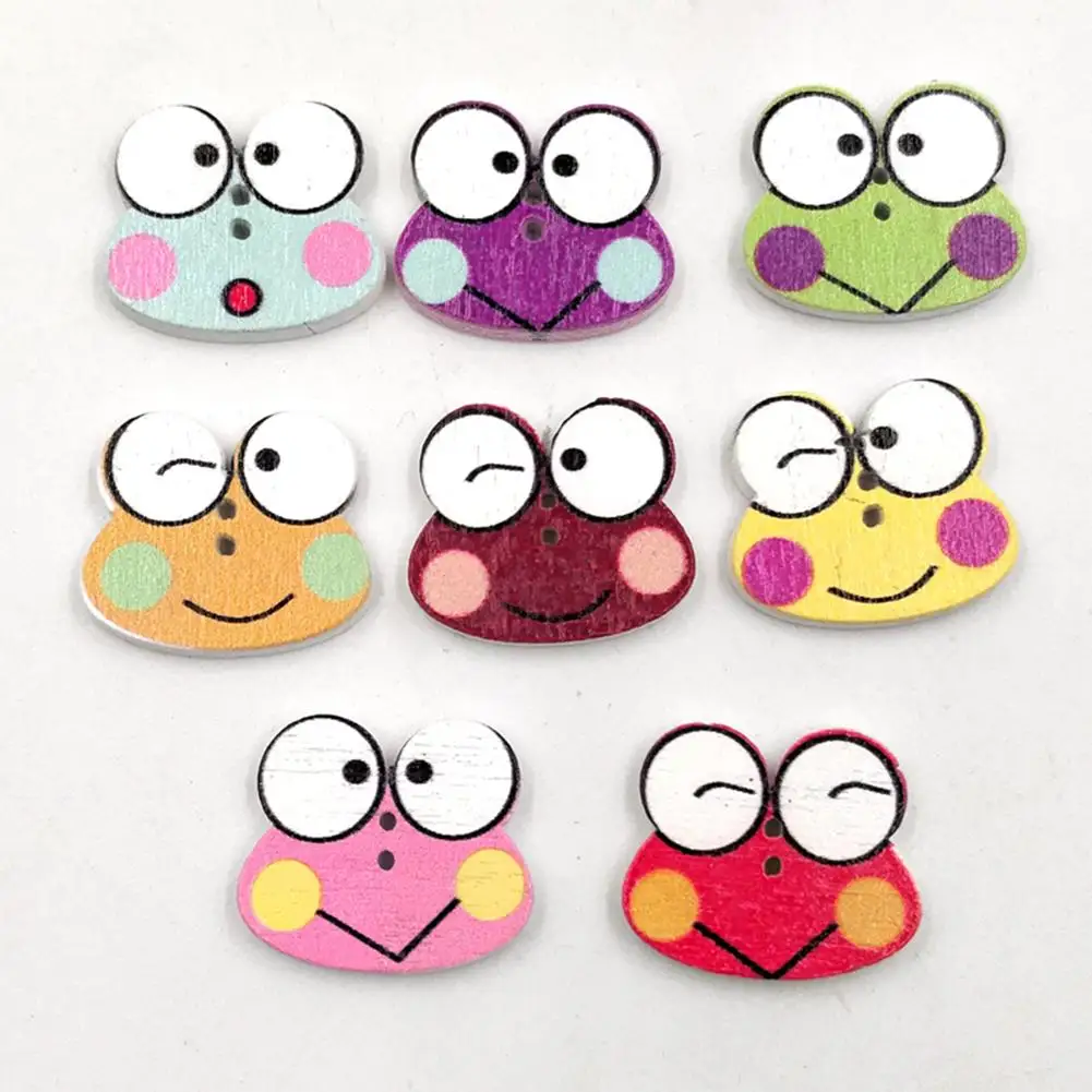 

50Pcs Mini Frog Wooden Buttons Sewing Scrapbooking Cards Art Craft DIY Decor