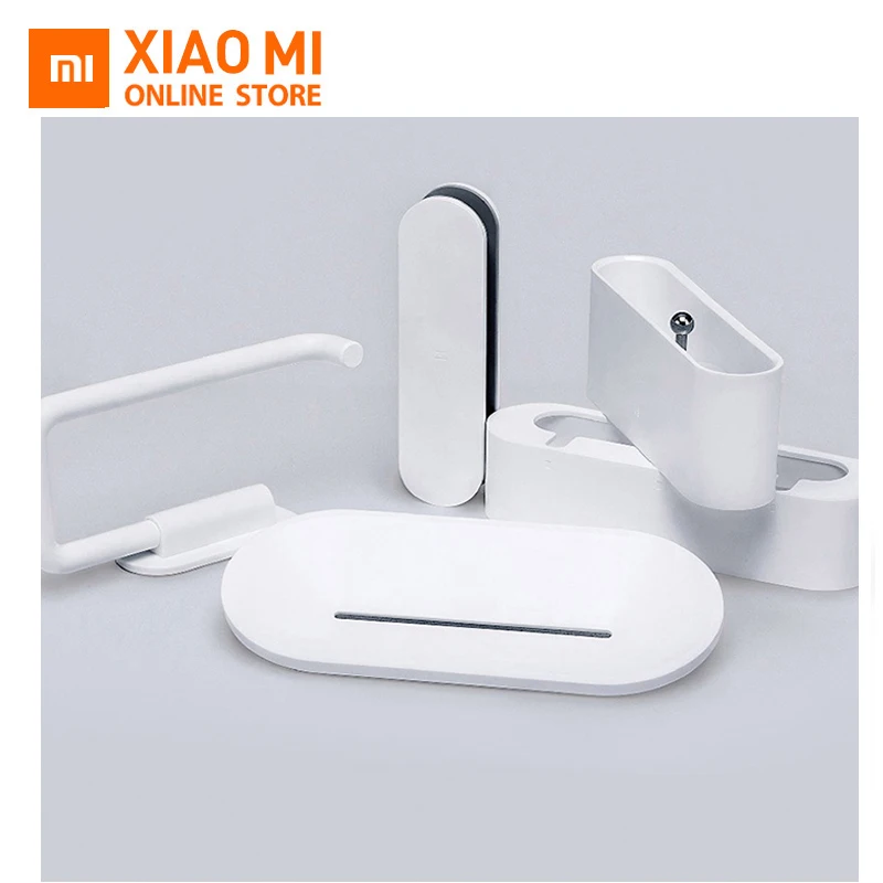 

Original xiaomi mijia HL bathroom 5 in1 sets for Soap Tooth Hook Storage Box and Phone Holder for Bathroom Shower Room Tool