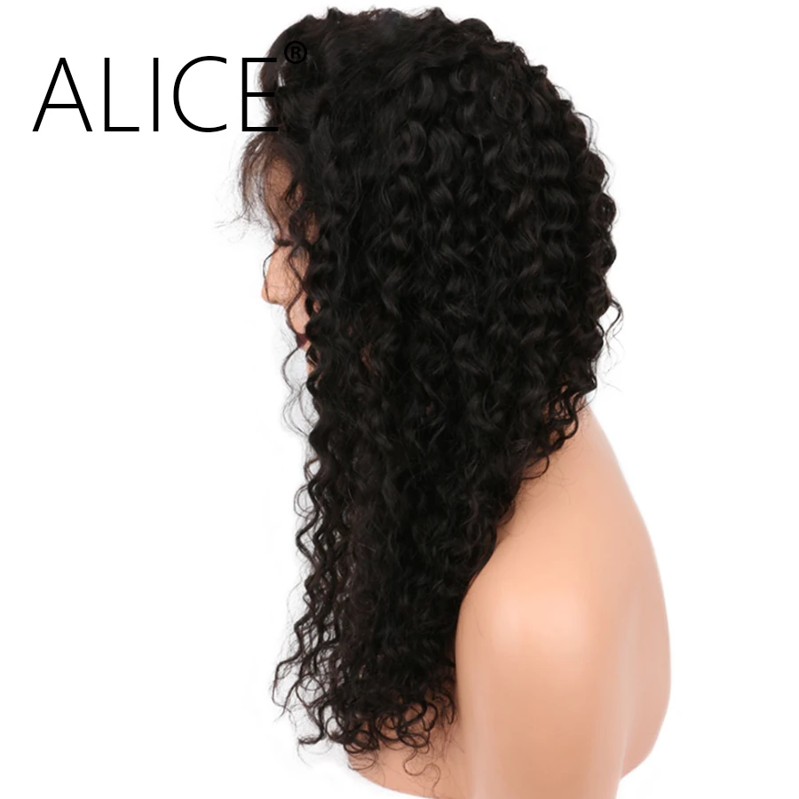 Алиса: безумие возвращается 13x4 вьющиеся Синтетические волосы на кружеве парики с детскими волосами 130% плотность Волосы remy предщипанный бесклеевой Синтетические волосы на кружеве парики из натуральных волос на кружевной короткий