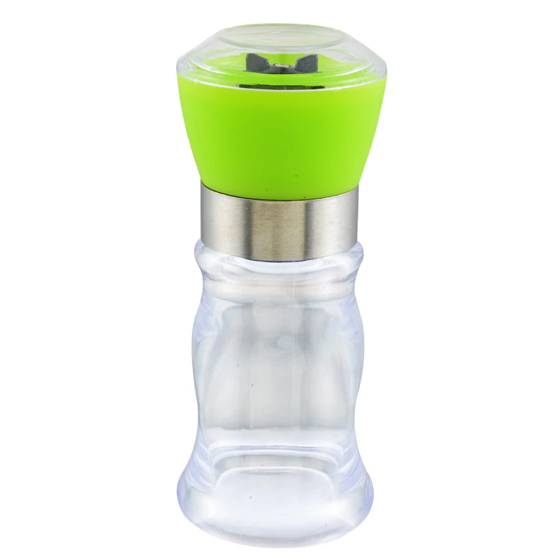 Urijk 1 шт. ручная соль перец специи барбекю стеклянная перечная дробилка бутылка мельница шлифовальный станок с крышкой керамический инструмент - Цвет: Green