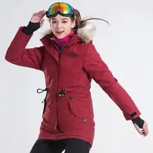 Женская водонепроницаемая ветрозащитная зимняя куртка средней длины, Женская лыжная куртка, куртка для сноубординга, зимняя одежда, теплое Женское пальто