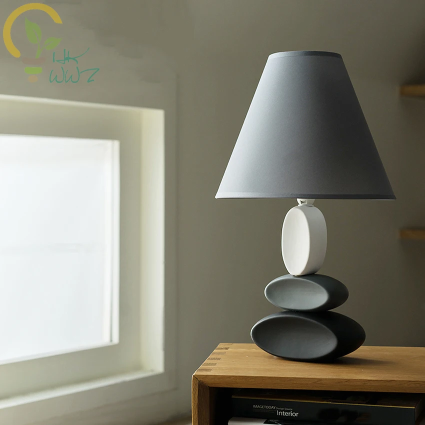 Керамические Художественные настольные лампы, прикроватная тумбочка для спальни, простая уютная настольная лампа, американский стиль, для гостиной, кабинета, E14, светодиодный Настольный светильник