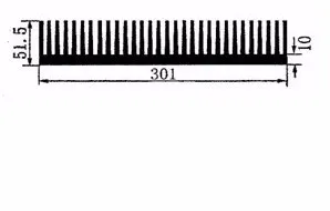 Быстрая 300*50*100 мм алюминиевый радиатор ширина ребра 300 мм, высокая 50 мм, длина 100 мм любой длины пользовательский радиатор