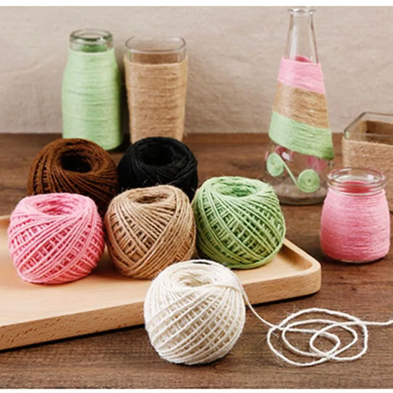 

40M Roll Natural Jute String Party DIY Bottle Case Cover Weave Rope Retro Linen Cord Twine Line Home Lady DIY Craft Strings #YL1