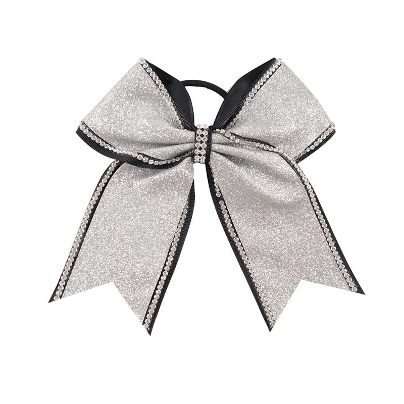 لامعة الفتيات الشعر الانحناء 8 بوصة حجر الراين بلينغ الاطفال التشجيع يهتف الانحناء للأطفال فتاة العصابات الشعر مرنة