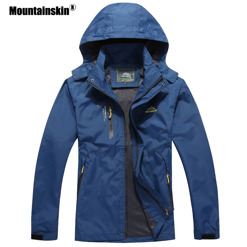 Мужская водонепроницаемая ветровка Mountainskin повседневная куртка с капюшоном