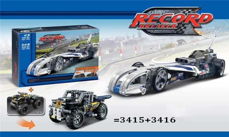 8 видов стилей Technic 2 в 1 GETAWAY RACER POLICE INTERCEPTOR строительный блок откатной автомобиль кирпич совместим с 42046 42047