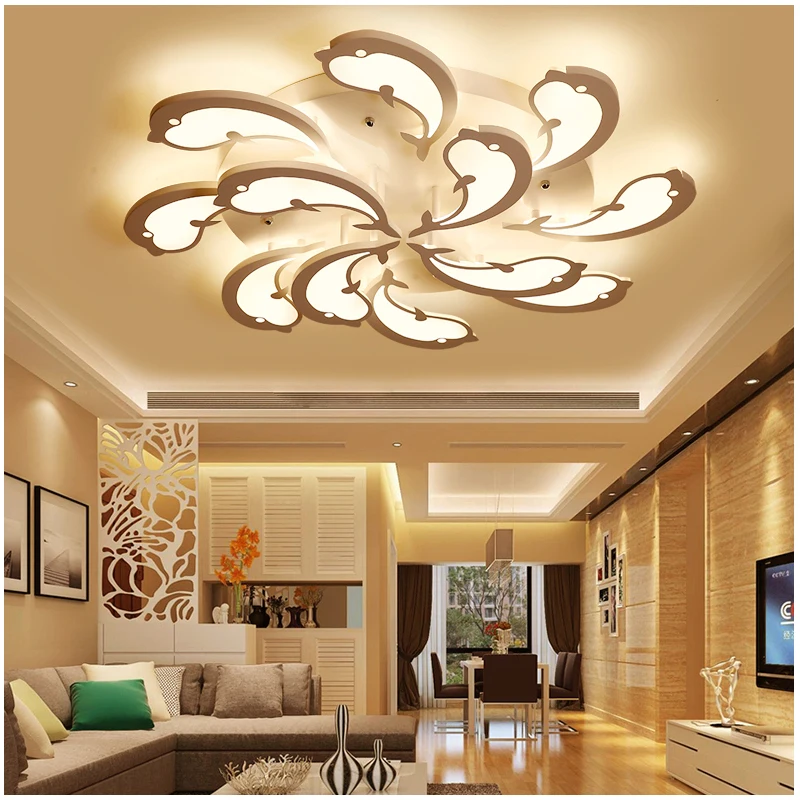 

Modern LED Ceiling Lights for living room lampada led Dolphin Art Design indoor lighting ceiling lamp led strip acrylic shade