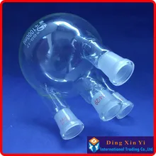 2 шт./партия) 1000 мл 24/29 четыре шеи с круглым дном колба, фляжка с круглым дном с четырьмя шеями, короткая Шейная стандартная полость рта