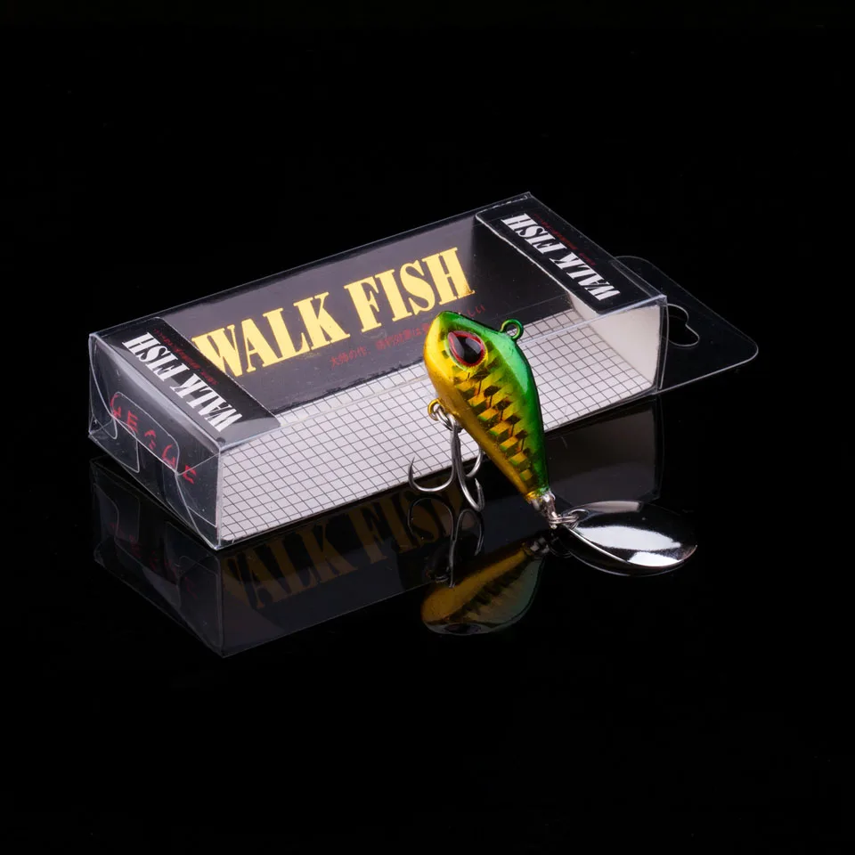 WALK FISH металлическая мини-Приманка VIB с ложкой, рыболовная приманка 5,6 г/9,3 г/16,9 г/24,6 г, рыболовная Шпилька, воблер, Вибрационный Спиннер, Тонущая приманка - Цвет: B 2