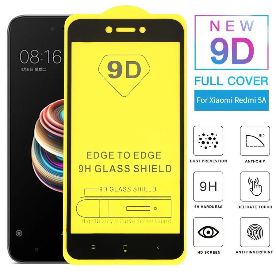 KLOVRRD 9D полное покрытие из закаленного стекла для Xiaomi mi Red 5A клея Защитная