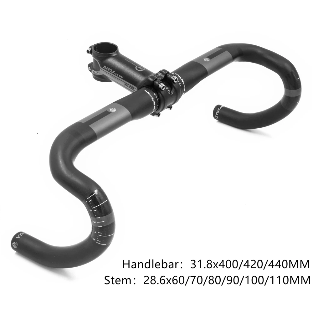 Puraraza-Road-carbon-handlebar-UD-Road-handlebars-With-Ultra-light-aluminum-alloy-stem-400-420-440mm