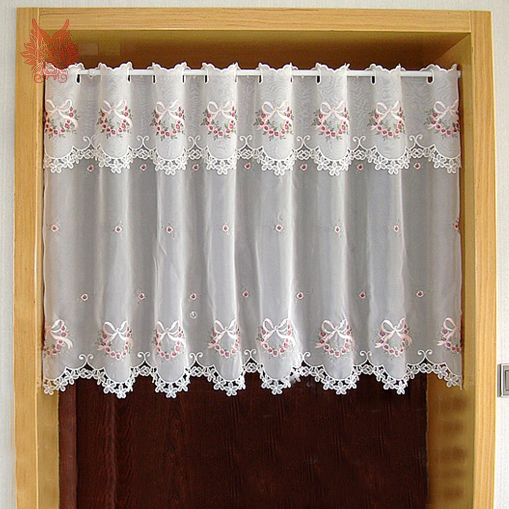 Pastoral floral bordado media cortina ventana cortina de tul para café cocina cortina pastoral SP4903 envío gratis Pastoral floral bordado media cortina ventana cortina de tul para café cocina cortina pastoral SP4903 envío gratis