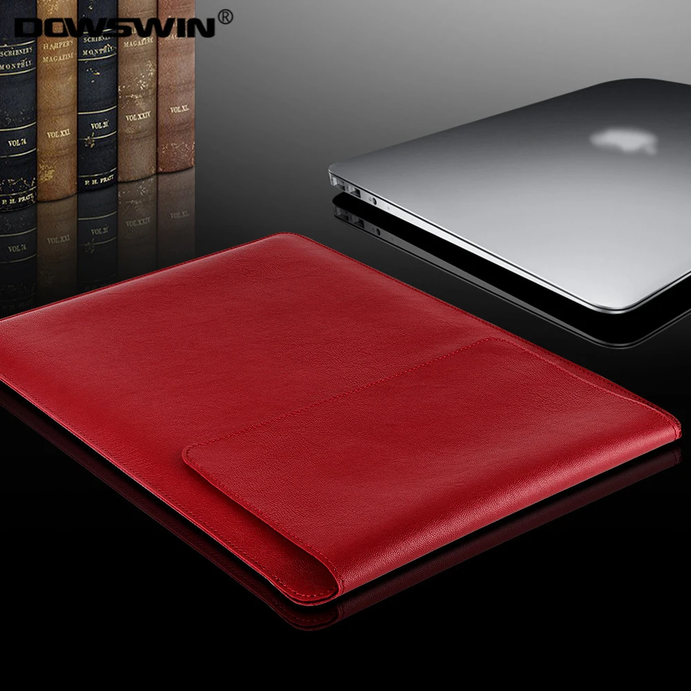 DOWSWIN Case for Macbook Air 13 11 Pro 13 15 Case For Laptop Bag Sleeve Leather Notebook Bag for Macbook Pro Case Waterproof