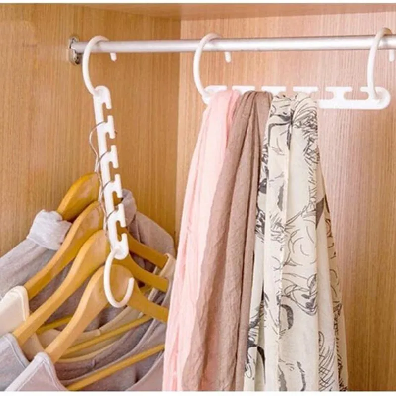 

1PC Multifunction Clothes Hanger Folding Save Space Clothes Rack Fold Hanger Plastic Portable Hanging Rack Clothing Organizer