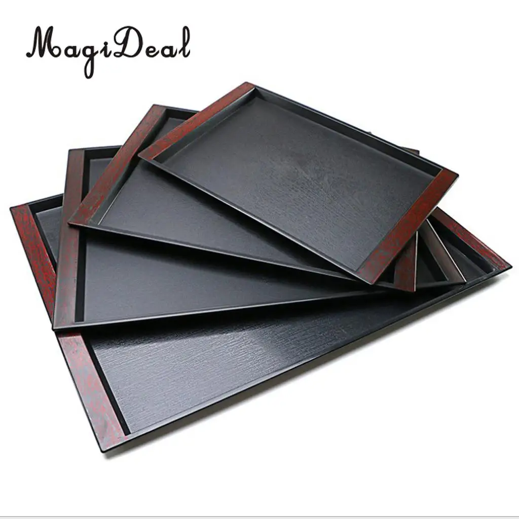 Rectangle Food Breakfast Tray Cup Tea Snack Serving Tray Sushi Platter Plastic Grain Plate Hotel Kitchen Storage Tableware