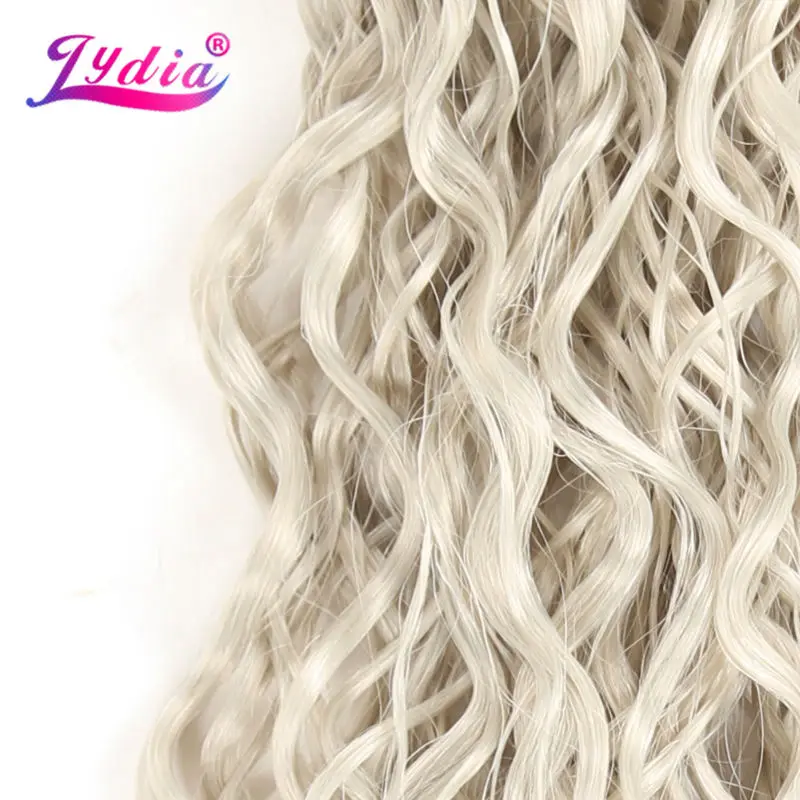 Lydia For Women Synthetic Curly Weaving 3Packs/Lot 18"-22" Graysilver Wavy Bundles Jerry Curl Hair Extensions Bohemain